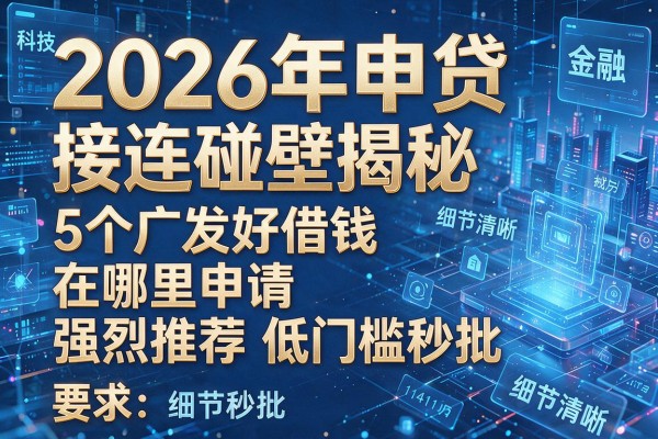 2026年申贷接连碰壁揭秘5个广发好借钱在哪里申请强烈推荐低门槛秒批!