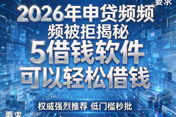 2026年申贷频频被拒揭秘5借钱软件可以轻松借钱权威强烈推荐低门槛秒批！