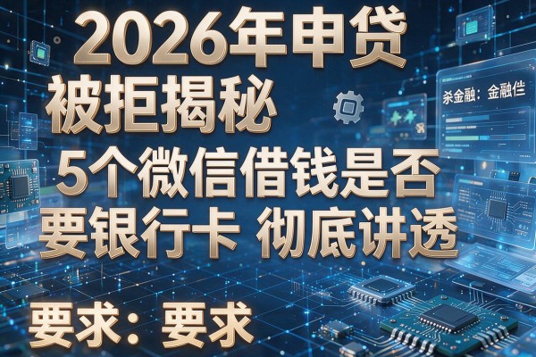 2026年申贷被拒揭秘5个微信借钱是否要银行卡彻底讲透!