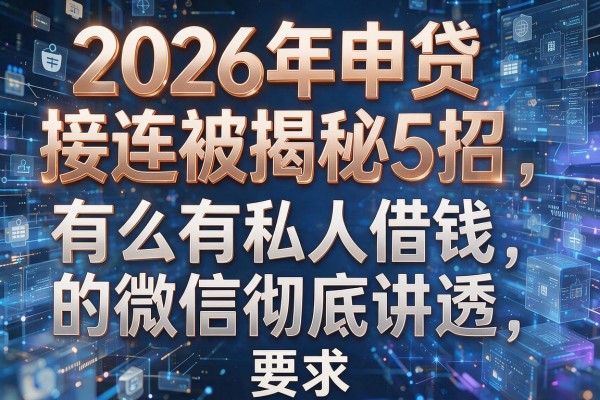 2026年申贷接连被拒揭秘5招有么有私人借钱的微信彻底讲透!