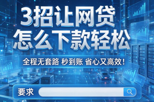 3招让网贷怎么下款轻松,全程无套路秒到账省心又高效!