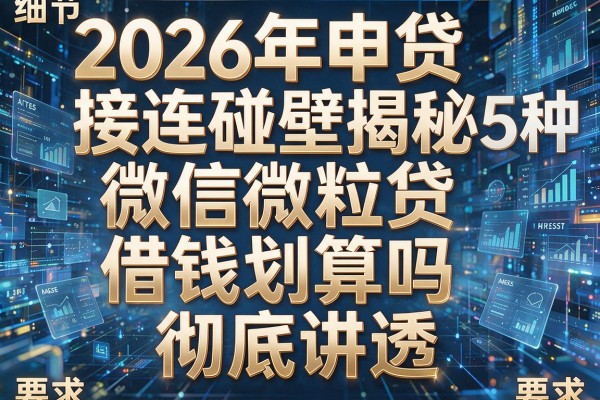 2026年申贷接连碰壁揭秘5种微信微粒贷借钱划算吗彻底讲透!