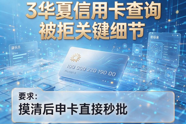 3个华夏信用卡查询被拒关键细节,摸清后申卡直接秒批!
