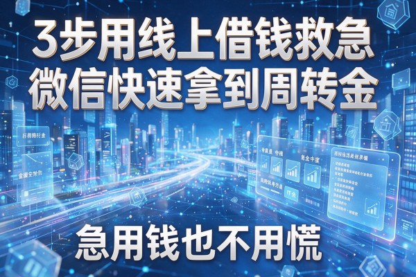 3步用线上借钱救急微信快速拿到周转金,急用钱也不用慌!