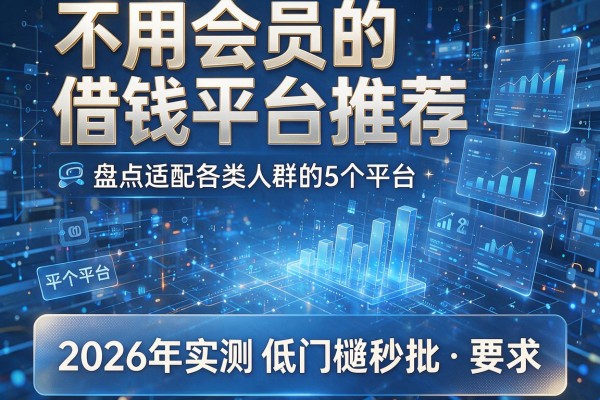 不用会员的借钱平台推荐 盘点适配各类人群的5个平台 2026年实测低门槛秒批！