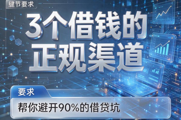 3个借钱的正规渠道，帮你避开90%的借贷坑！