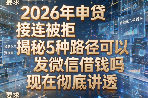 2026年申贷接连被拒揭秘5种路径可以发微信借钱吗现在彻底讲透!