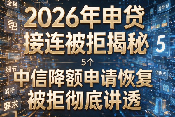 2026年申贷接连被拒揭秘5个中信降额申请恢复被拒彻底讲透！