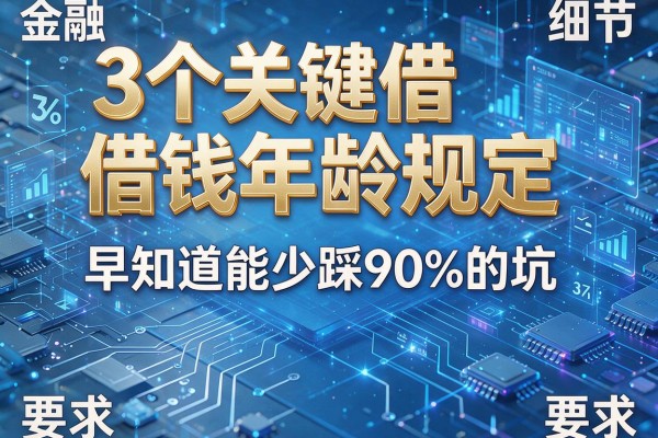 3个关键借钱年龄规定,早知道能少踩90%的坑!